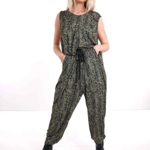 EDDA JUMPSUIT - Green animal