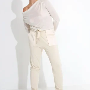CREPE TROUSERS 09589 - beige