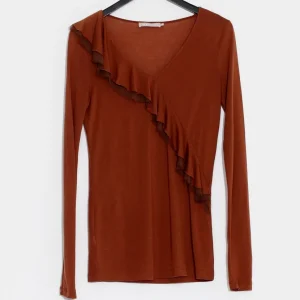 JERSEY TENCEL T-SHIRT - Brun