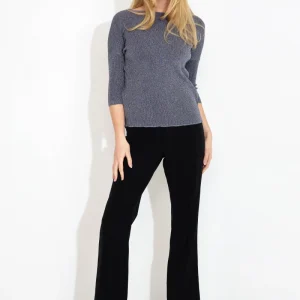 MAXI RIBBED SWEATER - silver