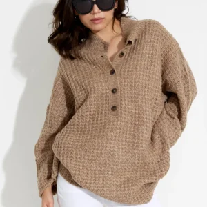 LEX KATIE WOOL TRÖJA - Brown Mel