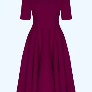 Hepburn 1950-talsstil svängklänning - berry