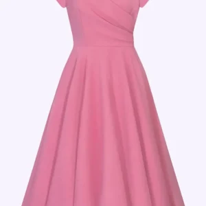 1950-tals Hourglass swing klänning - rosa