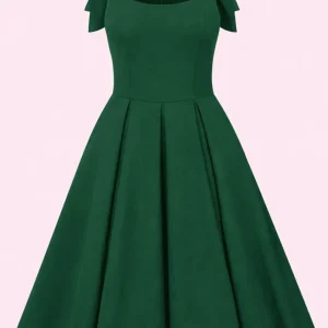 1950-tals Josephine midi klänning - grönt