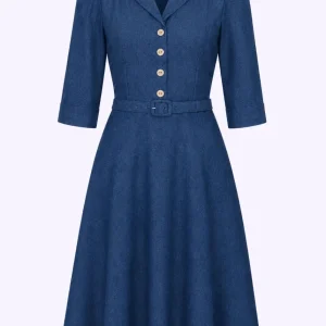 Betty skjortklänning - mörkblå denimlook