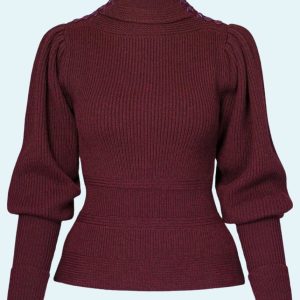 Edwardian Cycling Sweater - maroon merinoull