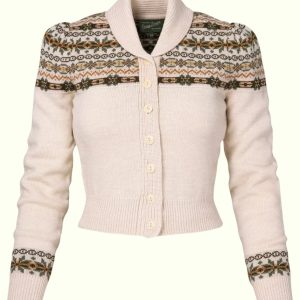Vintage stil “Fair Isle Knit Jacket” cardigan - melerad antique merinoull