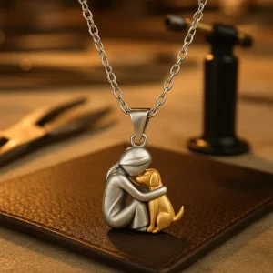 Linnea™ | Halsband med ”Hug”-hänge
