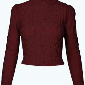 Ice Skater Sweater i merinould & cashmere - maroon